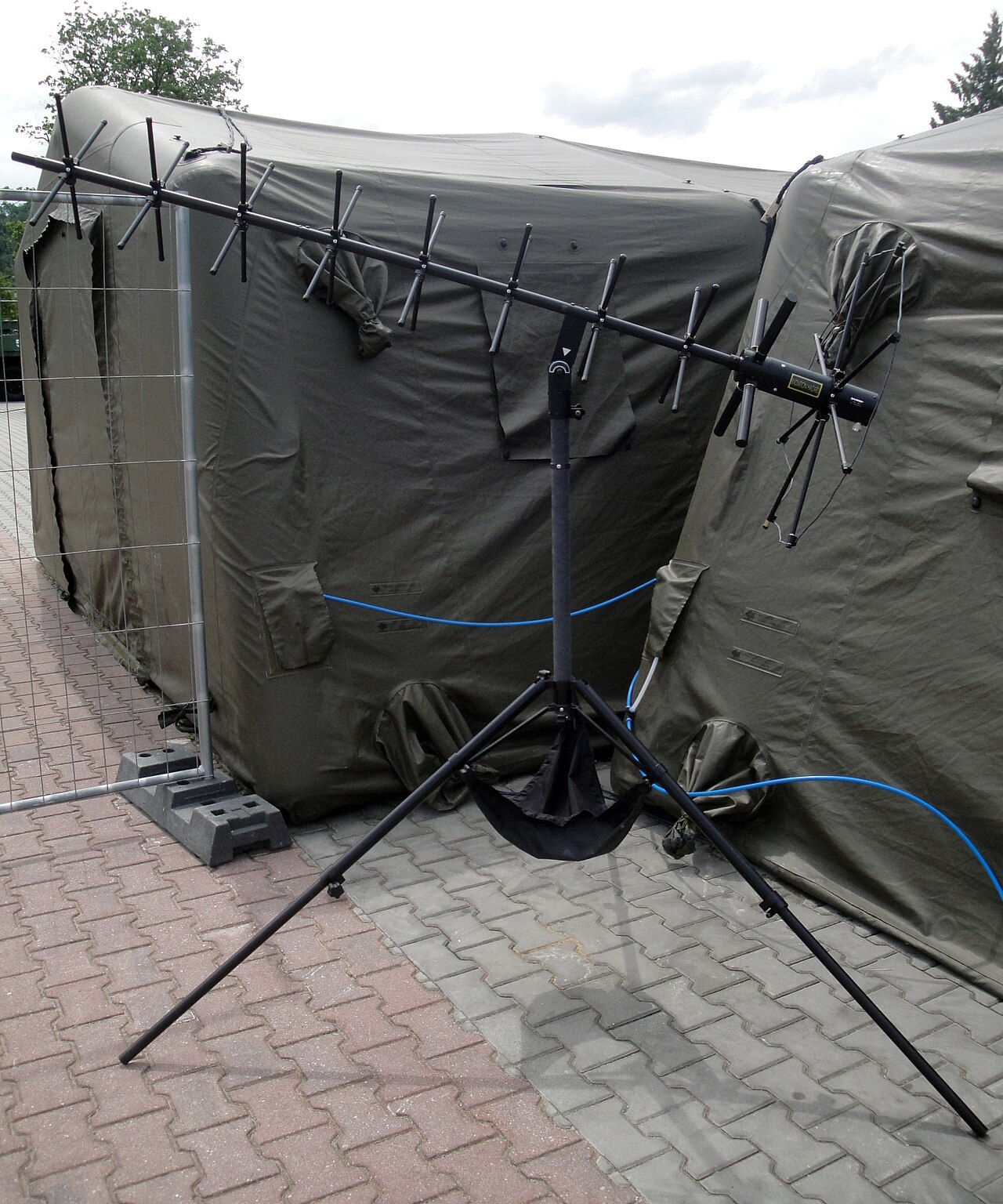 Real-world photo of a Turnstile Antenna in use